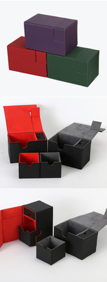Caja de tarjetas de cubierta a prueba de golpes Divisor Caja de cubierta de cuero de PU Tamaño mediano