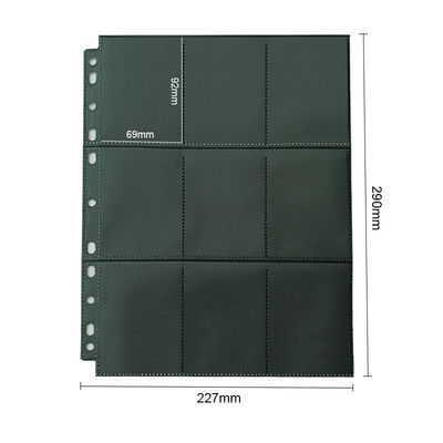 Mtg Tcg 18 Pocket Card Pages Carga superior Black Trading Card Binder Pages